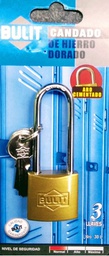 [03076110] CANDADO DE HIERRO DORADO N 30 ARO LARGO CDB H 30 DL