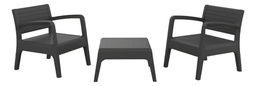 [16521040] SET MUEBLE MIAMI TETE SHAF BER55450 GRAFITO (2 SILLAS + 1 MESA)