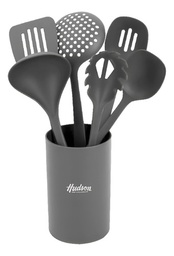 [11153005] SET DE SIETE UTENSILIOS HUDSON UT48G NYLON GRIS OSCURO C/HOLDER