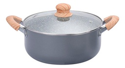 [11644053] CACEROLA HUDSON GRA08 DE ALUMINIO C/ANTIADHERENTE GRANITO 26 CM