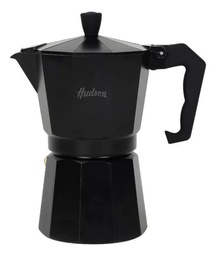 [11073010] CAFETERA HUDSON M011 DE ALUMINIO TOTAL BLACK ITALIANA INDUCCIÓN 9 TAZAS