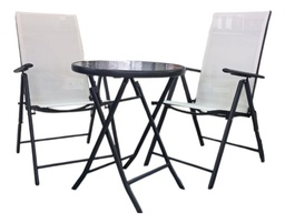 [16521045] SET CUNEO AVELINO FR-ITS034 2 SILLONES BL + 1 MESA REDONDA C/BASE VIDRIO
