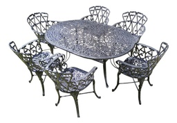 [04431054] JUEGO DE JARDIN BOSTON X6 SILLONES OVAL GRIS
