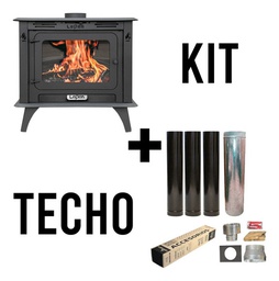 [53240021/53245020T] ESTUFA A LEÑA LEPEN MOQUEHUE 20000 VINTAGE C/CENICERO + KIT DE TECHO 6"
