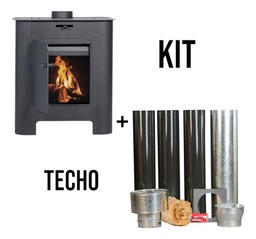 [53245030/53245018] ESTUFA A LEÑA ECO TROMEN 7000 + KIT DE TECHO 4" ENLOZADO