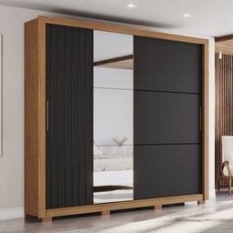 [14761078] ROPERO HENN VASTI D339-215 2 PUERTAS NATURAL/NEGRO