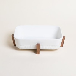 [11296059] FUENTE RECTANGULAR PARA HORNO CON BASE DE ACACIA 30X20 0119810