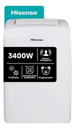 [54023062] AIRE ACONDICIONADO PORTATIL HISENSE AP12HR4SEJS00PI 3400W FRIO/CALOR