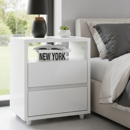 [14521055] MESA DE LUZ HENN CAMPECHE D07-10 2 CAJONES BLANCO