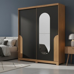 [14761021] ROPERO HENN TALLES D335-215 2 PUERTAS NATURAL NEGRO