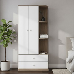 [14761014] ROPERO HENN LABIRINTO I117-18 2 PUERTAS RUSTICO BLANCO