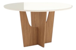 [14523191] MESA HENN VERTICE SC131-127 1.40 REDONDA C/VIDRIO NATURE/OFF WHITE