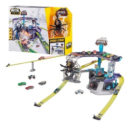 [34448613] PISTA DE AUTOS METAL MACHINES SPIDER STRIKE ZURU GARAGE INTERACTIVO