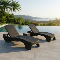 [16749005] SET REPOSERAS GARDEN LIFE DUBAI X2 V7603 + MESA CAPRI NEGRA
