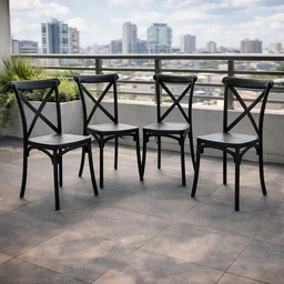 [14797034] SILLAS GARDEN LIFE KATRINA X4 PP NEGRAS V6677